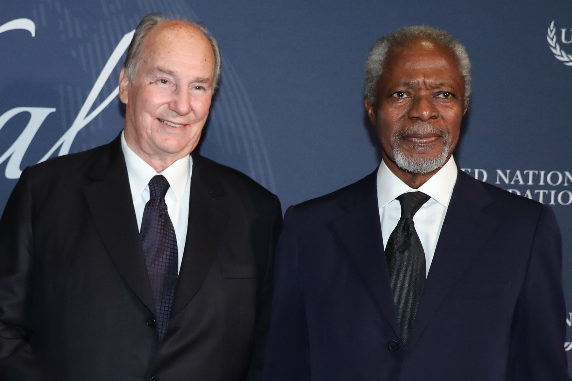 Aga Khan (right) and Kofi Annan