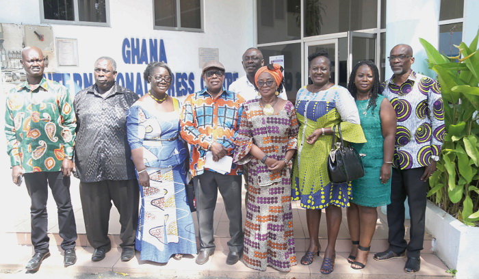 Nana Kwasi Gyan Apenteng (4th left), Chairman, NMC, with members of the awards committee after the ceremony. Picture: EMMANUEL ASAMOAH ADDAI  