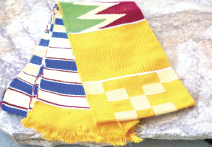 Kente strips on sale in many parts of the world. It is Ghanaian heritage