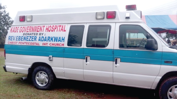The ambulance donated by the pastor
