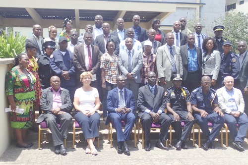 The delegation with some Ghanaian police officers