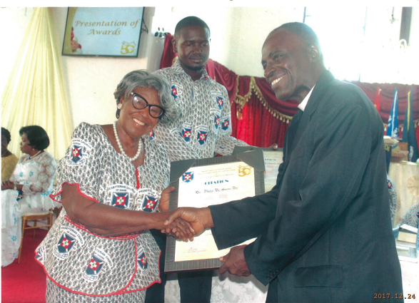 •Mrs Hanson-Nortey being awarded Mother of the Church