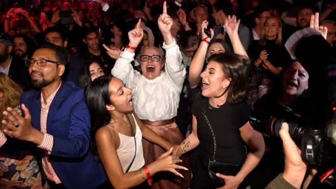 Social Democrat supporters in Stockholm. Their party finished first again, but its vote fell