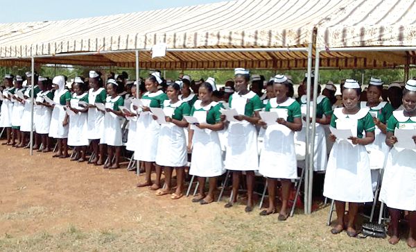 The nurses taking their matriculation oath
