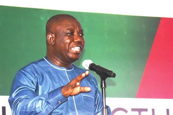 Mr Isaac Adongo (inset) speaking at the NDC lecture on the Ghana economy