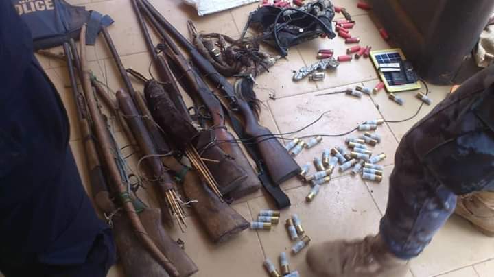 The guns and ammunition which were retrieved 