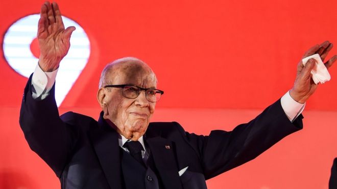  Beji Caid Essebsi won Tunisia's first free presidential election in 2014 