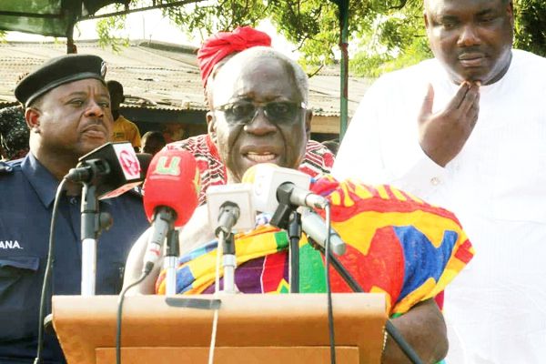 The Senior Minister, Mr Yaw Osafo-Maafo who was the special guest of honour, addressing the durbar of the chiefs and people of the Tema Traditional Area