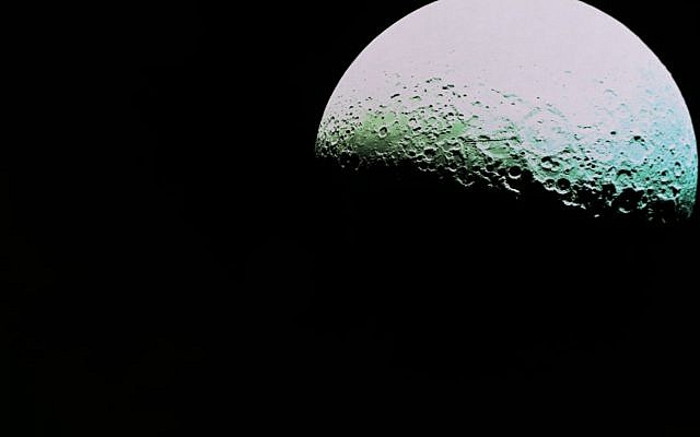 Beresheet photographs the dark side of the moon on April 10, 2019, from a height of 2500 km. (courtesy Beresheet engineers)