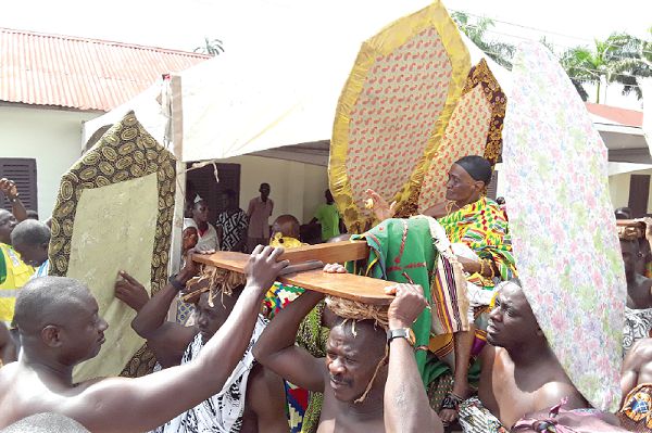 Nana Konadu Yiadom III, the Asantehemaa, will  ride in a palanquin to the durbar grounds