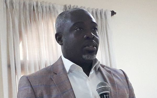 Representatives of the various transport unions and trade associations at the seminar. INSET: Mr Patrick Frimpong  Danso speaking at the event in Accra