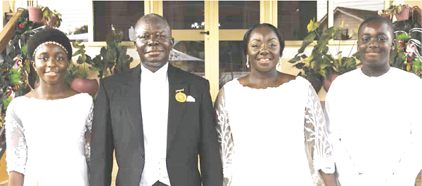 Otumfuo, Lady Julia and their children — Nana Afia Kobi Serwaa Ampem and Nana Kwame Kyeretwie
