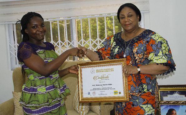 First lady honoured with most outstanding health advocate political leader award