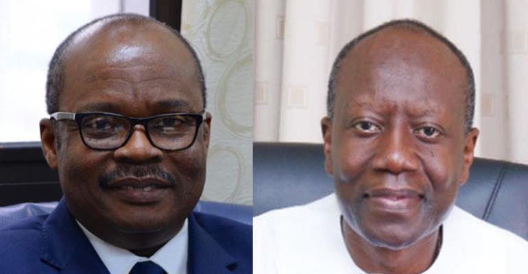 Ken Ofori-Atta (right) and Dr Ernest Addison pen Ghana's 'goodbye' letter to the IMF