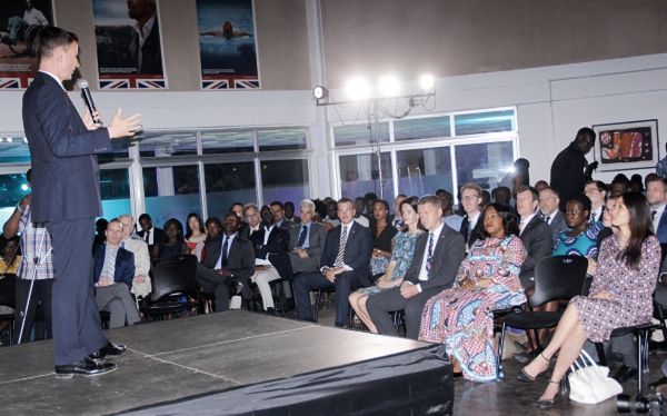 Mr Jeremy Hunt (left), Secretary of State for Foreign and Commonwealth Affairs addressing participants in the event. Picture: EDNA ADU-SERWAA