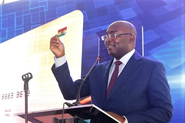 Vice-President Dr Mahamudu Bawumia launching the Ghana Dual Card at a ceremony in Accra