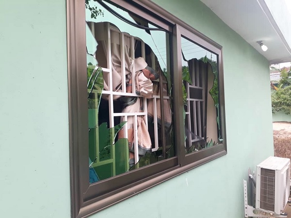 The vandalised office