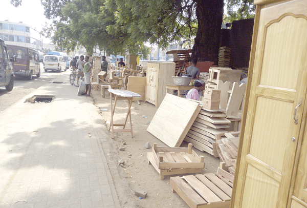  Some of the furniture displayed for sale along the Graphic Road