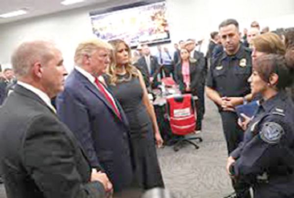 President Donald Trump and Melania visit victims of the shootings