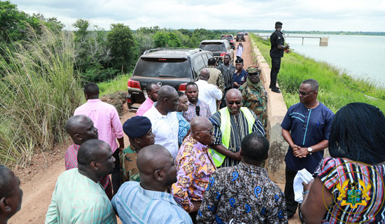President Akufo-Addo at the site of the Tono Irrigation Scheme