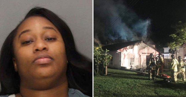 Taija Russell is said to have burned the man’;s house down when he called her over for sex but fell asleep before she got there
