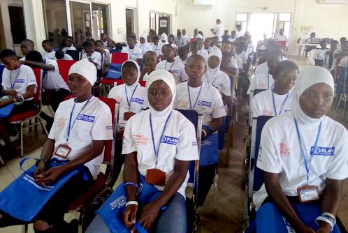 Some participants in the camp during the opening ceremony
