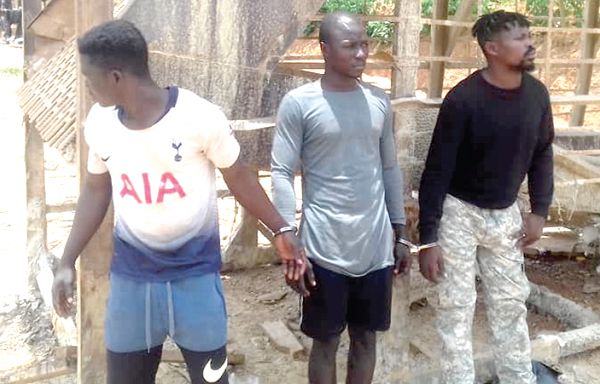 The three suspected illegal miners