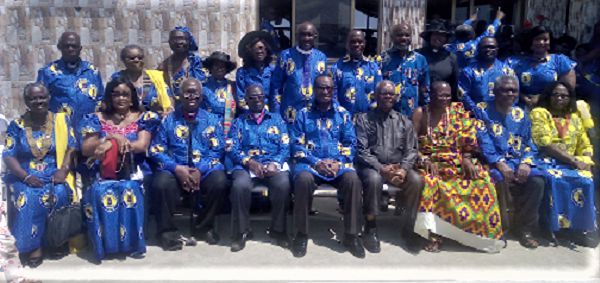 Mr Stanley Nii Adjiri Blankson (arrowed) with executive members of the church after the anniversary service