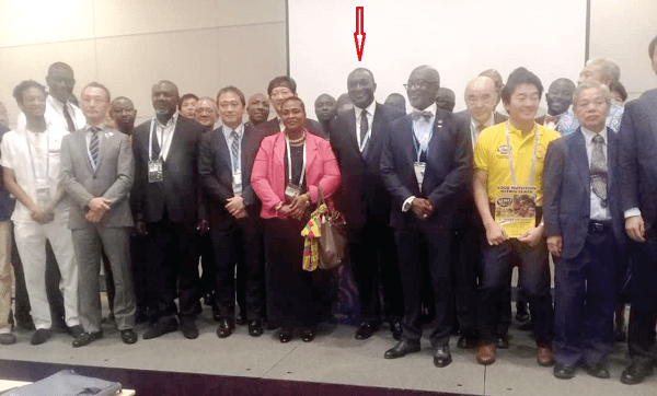 Mr Alan Kyerematen (arrowed) with his entourage and some Japanese business executives