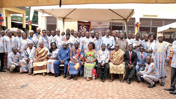 Mrs Gifty Twum-Ampofo (arrowed), dignitaries and members of APTI after the conference