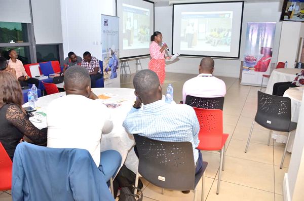 Mrs Dzifa Bampoh, Communications and Investor Relations Manager, Tullow Ghana Limited, speaking at the Fair