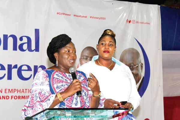  Madam Patricia Appiagyei (left) speaking at the function