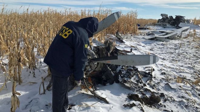  Investigators were only able to reach the wreckage on Monday because of weather conditions 