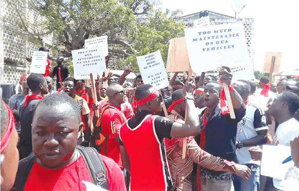 Members of the Movement for Upper East Development in one of their protests at Bolgatanga on Wednesday November 06, 2019