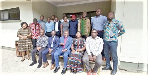 The NPC officials with the journalists