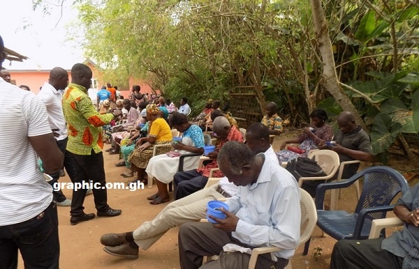 Some patients undergoing treatment at the Odopee Herbal Research and Learning Centre at Mankessim.