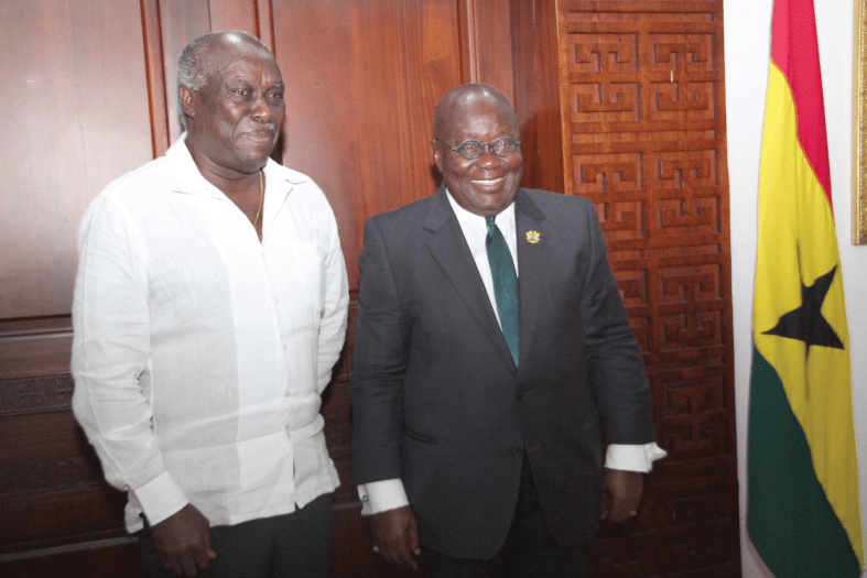 President Akufo-Addo with Mr Terrence Darko, Chairman of the SIGA Board, after the ceremony