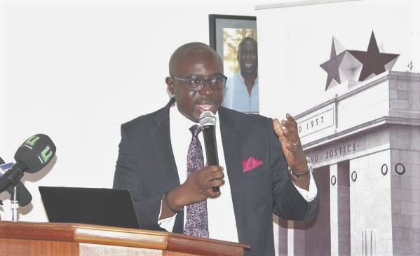  Mr Clement Kojo Akapame, law lecturer, GIMPA Law Faculty, speaking on the aborted December 17 referendum at the 7th edition of The Accra Dialogue. 