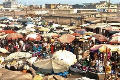 A section of the Kantamanto market