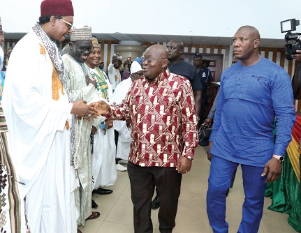  President Akufo-Addo exchanging pleasantries with some of the leaders of the Tijaniya Muslim Council