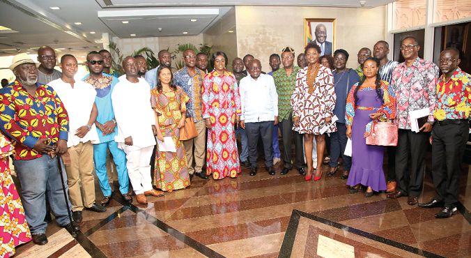 President  Akufo-Addo with the board members of the National Film Authority at the Jubilee House after the ceremony.Pix by SAMUEL TEI ADANO