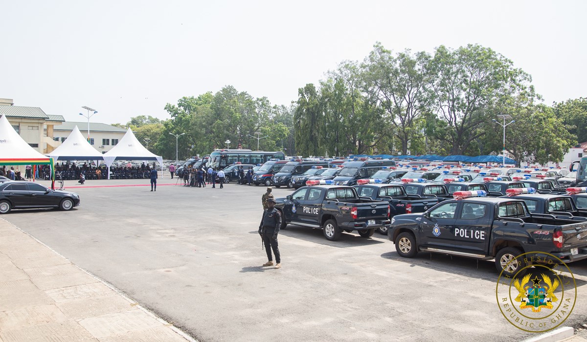 Ghana police receives 100 new vehicles