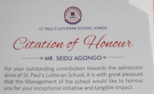 Seidu Agongo honoured for sponsoring pupils to varsity level
