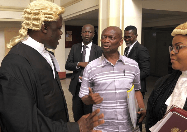 Mr Baako with his lawyer, Samson Lardi Ayenini