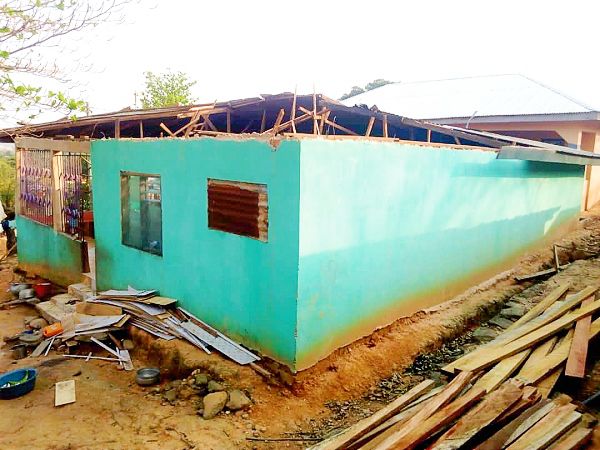  One of the houses  that was hit by the storm