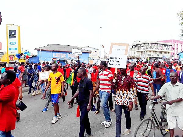 NDC stages "you are killing us" demonstration