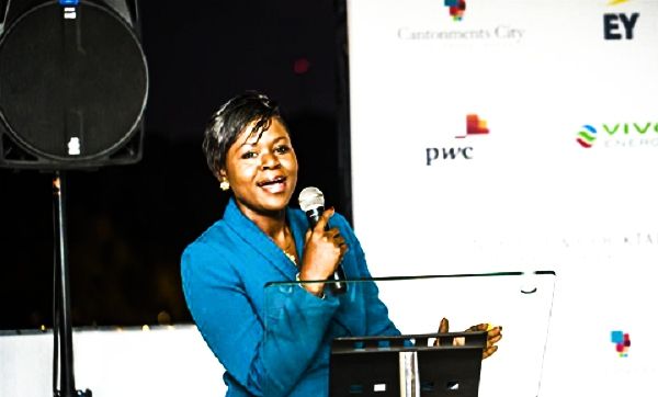  Mrs Cynthia Acquaye speaking at the ceremony