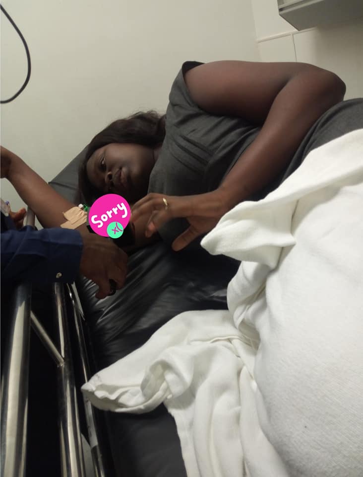 Mrs Raissa Sambou, a lactating mother was rushed to the emergency unit of the Ridge Hospital