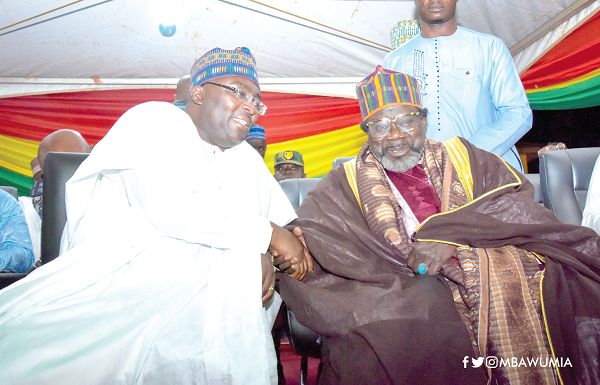 Vice-President Dr Mahamudu Bawumia exchanging pleasantries with Sheikh Ahmad Tijani Ali Cisse, the special guest of honour from Senegal
