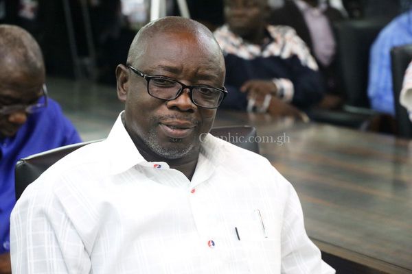 Lands and Natural Resources Minister Kwaku Asomah-Cheremeh meets the press